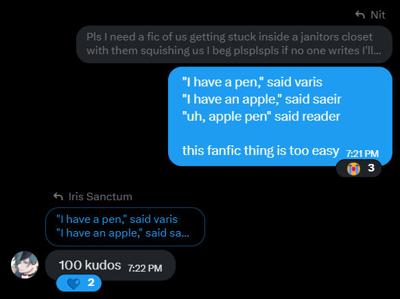 sanctum_iris's tweet photo. idk man, this writing thing is just too easy for me https://t.co/SzzaJtGghc