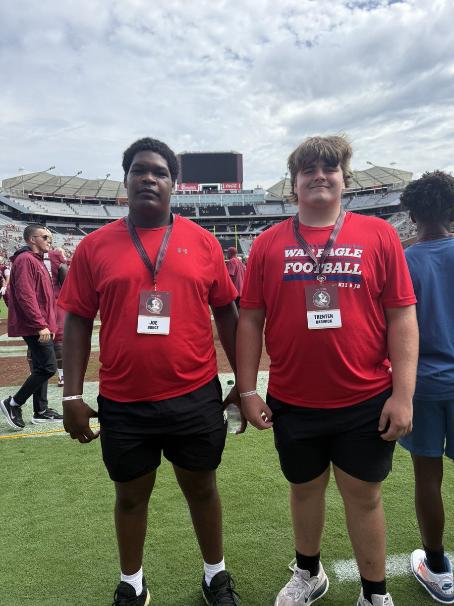 Joe_Bunce66's tweet photo. Had a great time at FSU yesterday. I learned alot about what being a nole is. Couldn’t imagine my day doing anything else. @Coach_Norvell @CoachHand @Coach2Bless @JustinCrouse7 @KWPRecruiting @CoachYe_ @OTR_OffTheRadar @DerekAllenJr_1 @marc36746 https://t.co/g0DpVs51oc