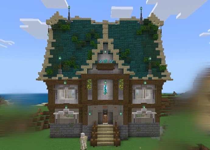 ETrhwx's tweet photo. 司書の館作ってみた！
石レンガ→ポプラ→ペールオークでグラデっぽく📕

#Minecraftbuilds
#マイクラ https://t.co/sclW6ihIB8