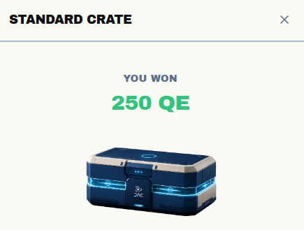 CrytoistR's tweet photo. I just won 250 QE from a Standard Crate on DAC Network! https://t.co/LT5yHY5lou https://t.co/8EFSjf6vkT