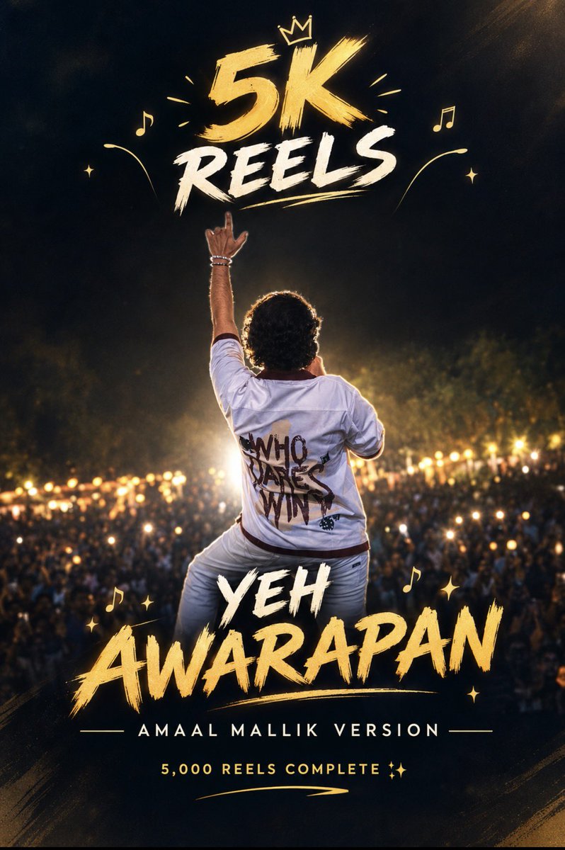 Sarah_Tbz's tweet photo. 5K REELS of Yeh Awarapan – Amaal Mallik Version! 🥹💜🎶
A melody that keeps finding its way into thousands of hearts, one reel at a time. ✨
@AmaalMallik  Here’s to many more milestones! 🫶
#YehAwarapan #AmaalMallik #Amaalians https://t.co/me4R1ffcp9