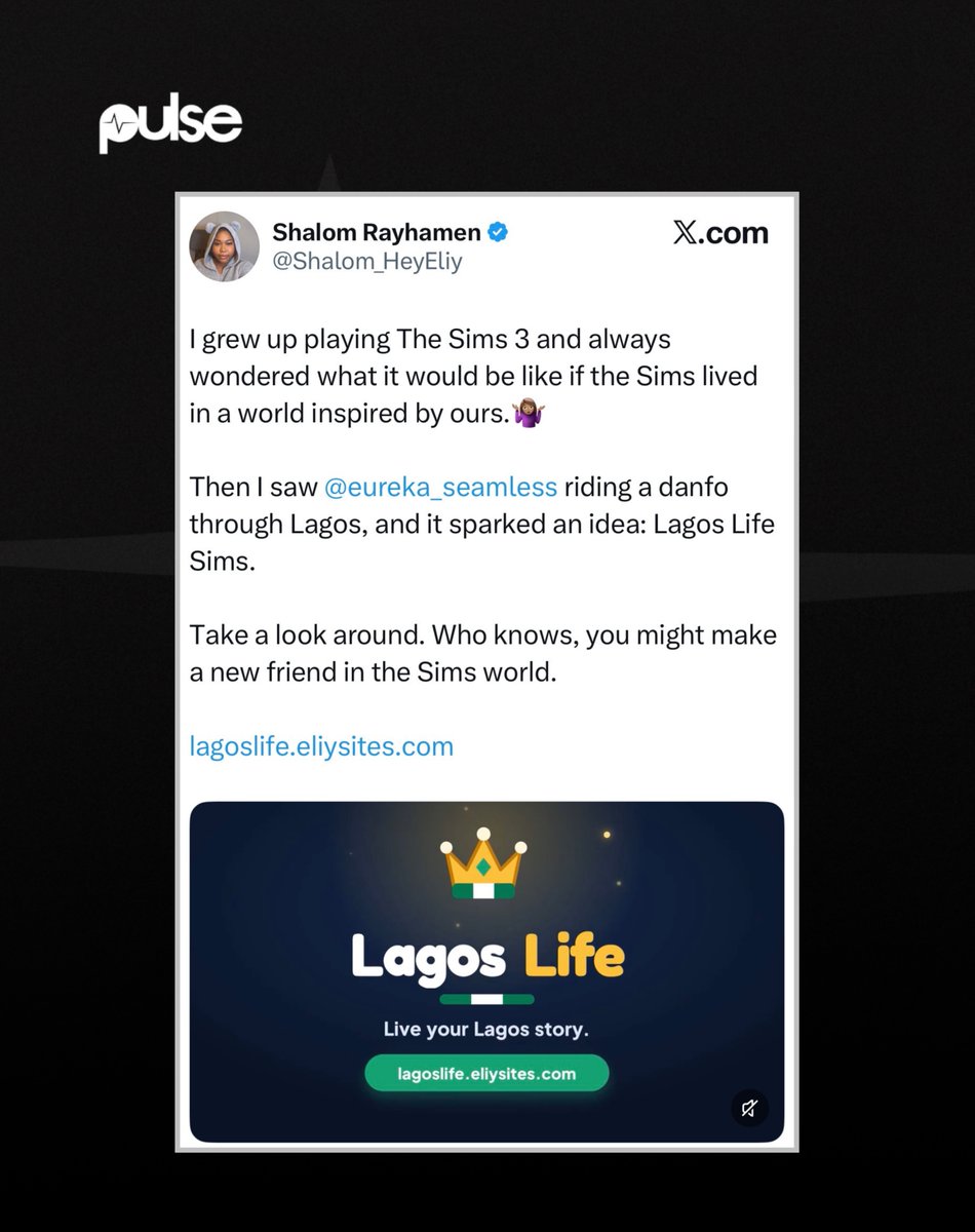 PulseNigeria247's tweet photo. Nigerian developer, @Shalom_HeyEliy, goes viral after building game 'Lagos Life Sims' inspired by 'The Sims 3.' https://t.co/poHakUBj1B