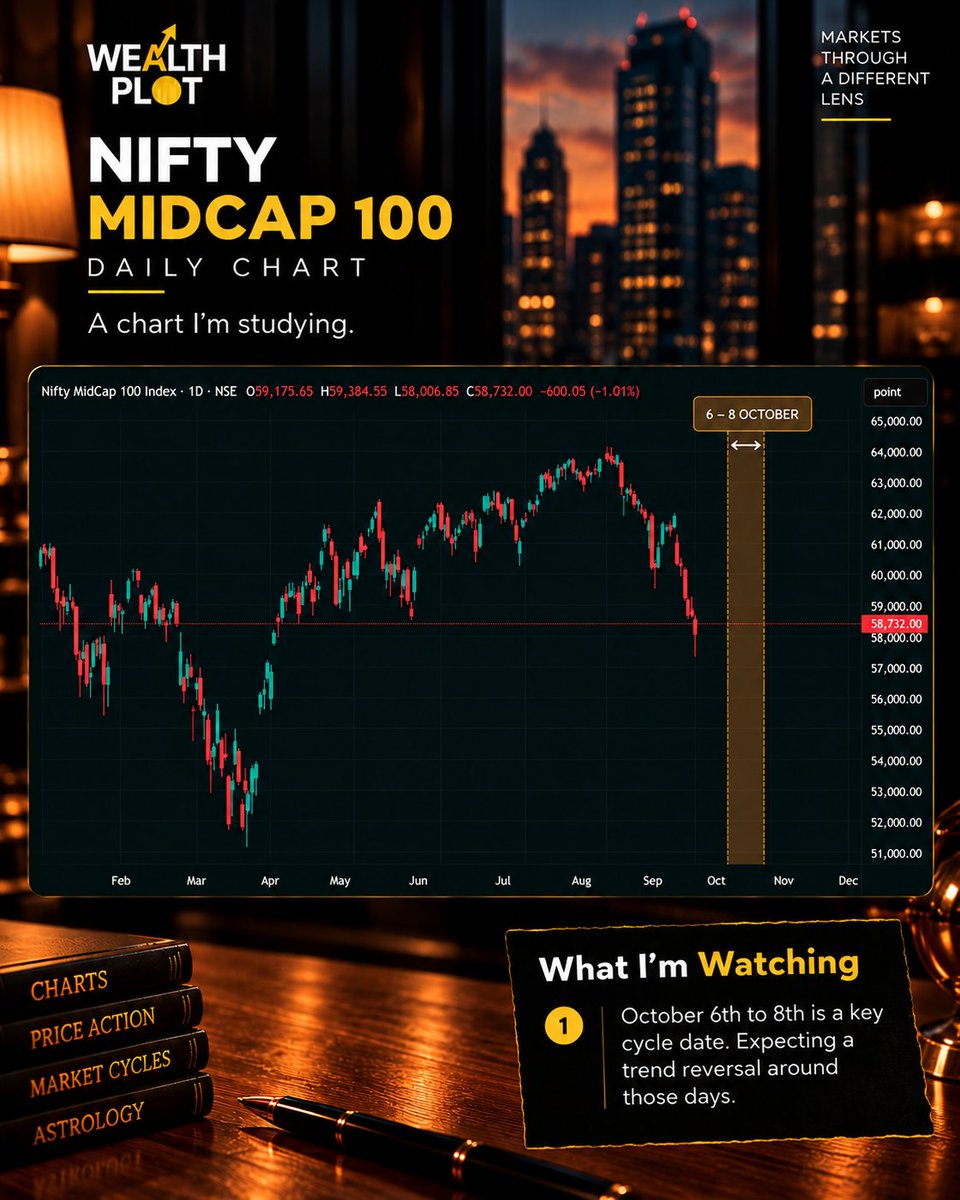 wealth_plot's tweet photo. Some dates are worth watching.

6–8 October.

Let’s see what price has to say.

#nifty #midcap #BankNifty #trading https://t.co/q1WesDKxrN