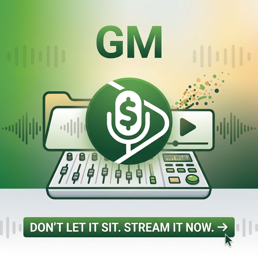 feeturre's tweet photo. Gm creators ⚡️
If the Sunday mix is sitting in a folder, Stream is the place it gets paid. 🎧 https://t.co/04fc4Un3Ds