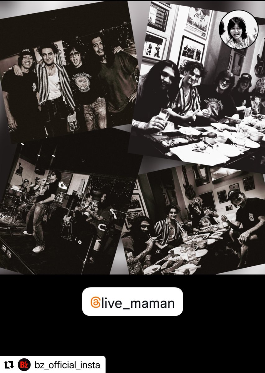 live_maman's tweet photo. ツアーでお忙しい中、稲葉浩志さん、バンドメンバーの皆様がママンに来てくださいました😍 夢のような、本当に素敵な一夜でした。感激と感謝の気持ちでいっぱいです。

稲葉浩志さん、バンドメンバーの皆様、スタッフの皆様、本当にありがとうございました🥰 https://t.co/h9yDHGA1Vi