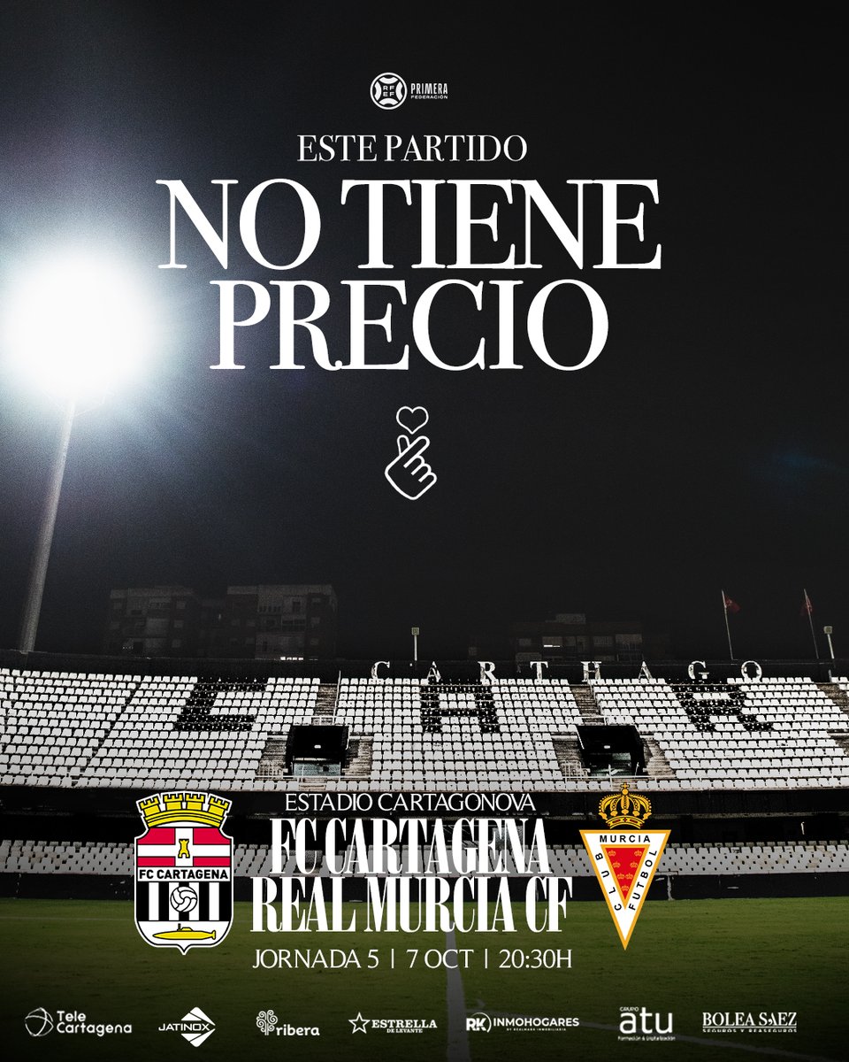 FCCartagena_efs's tweet photo. 𝗖𝗔𝗥𝗧𝗘𝗟 | 𝑬𝒔𝒕𝒆 𝒑𝒂𝒓𝒕𝒊𝒅𝒐 𝒏𝒐 𝒕𝒊𝒆𝒏𝒆 𝒑𝒓𝒆𝒄𝒊𝒐🫰🏻

#ElDerbiDelCartagonova | #PrimeraFederación https://t.co/9KdPMkRhgw