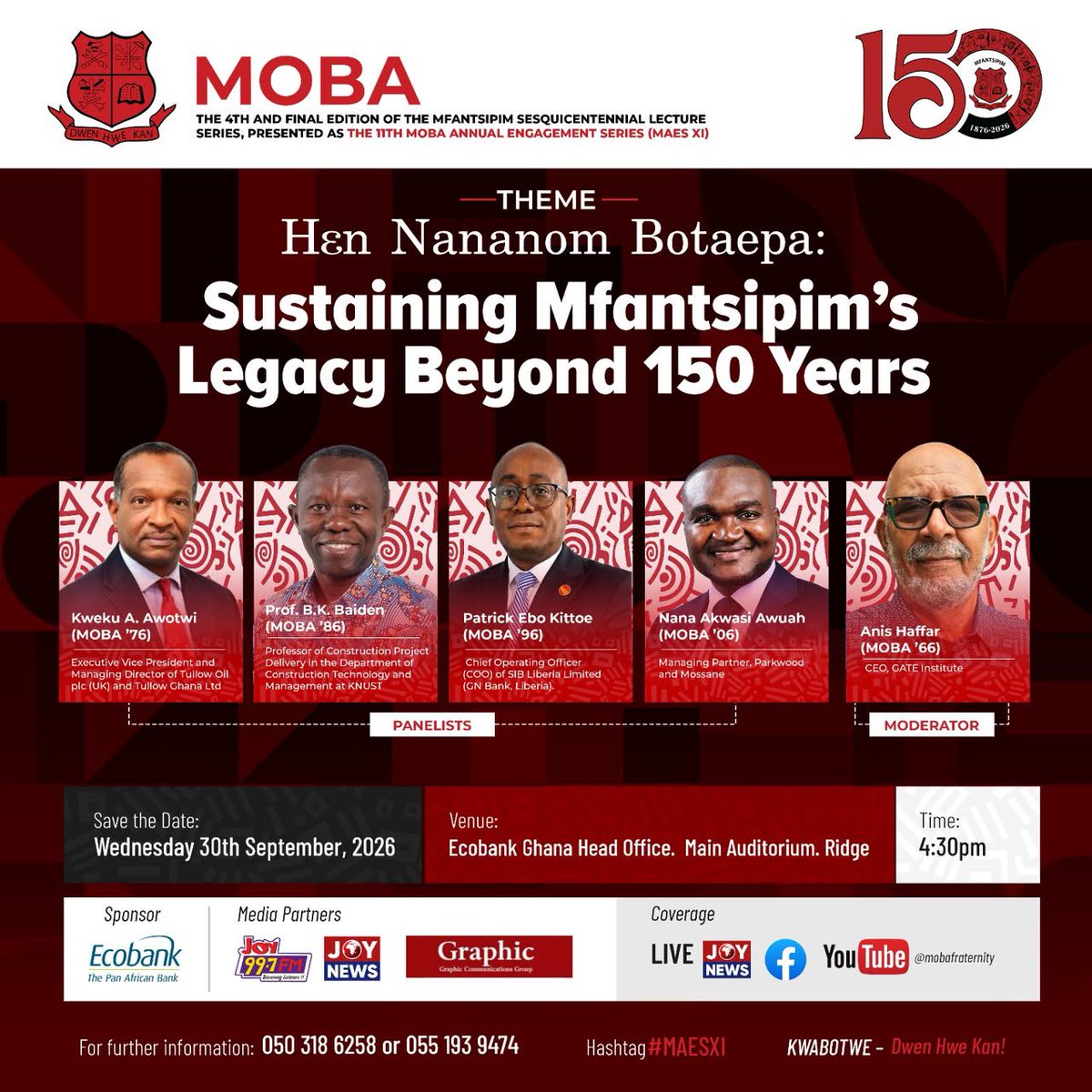niiattuquaye_IV's tweet photo. Honoured to have attended MAES XI. An insightful engagement on “Sustaining Mfantsipim’s Legacy Beyond 150 Years.”
Proudly MOBA ’17, learning from our seniors and preparing to carry the mantle.
150 years of legacy. The next 150 awaits.
#Mfantsipim150 #Kwabotwe #MOBA17 https://t.co/ZlCYTtSNZa
