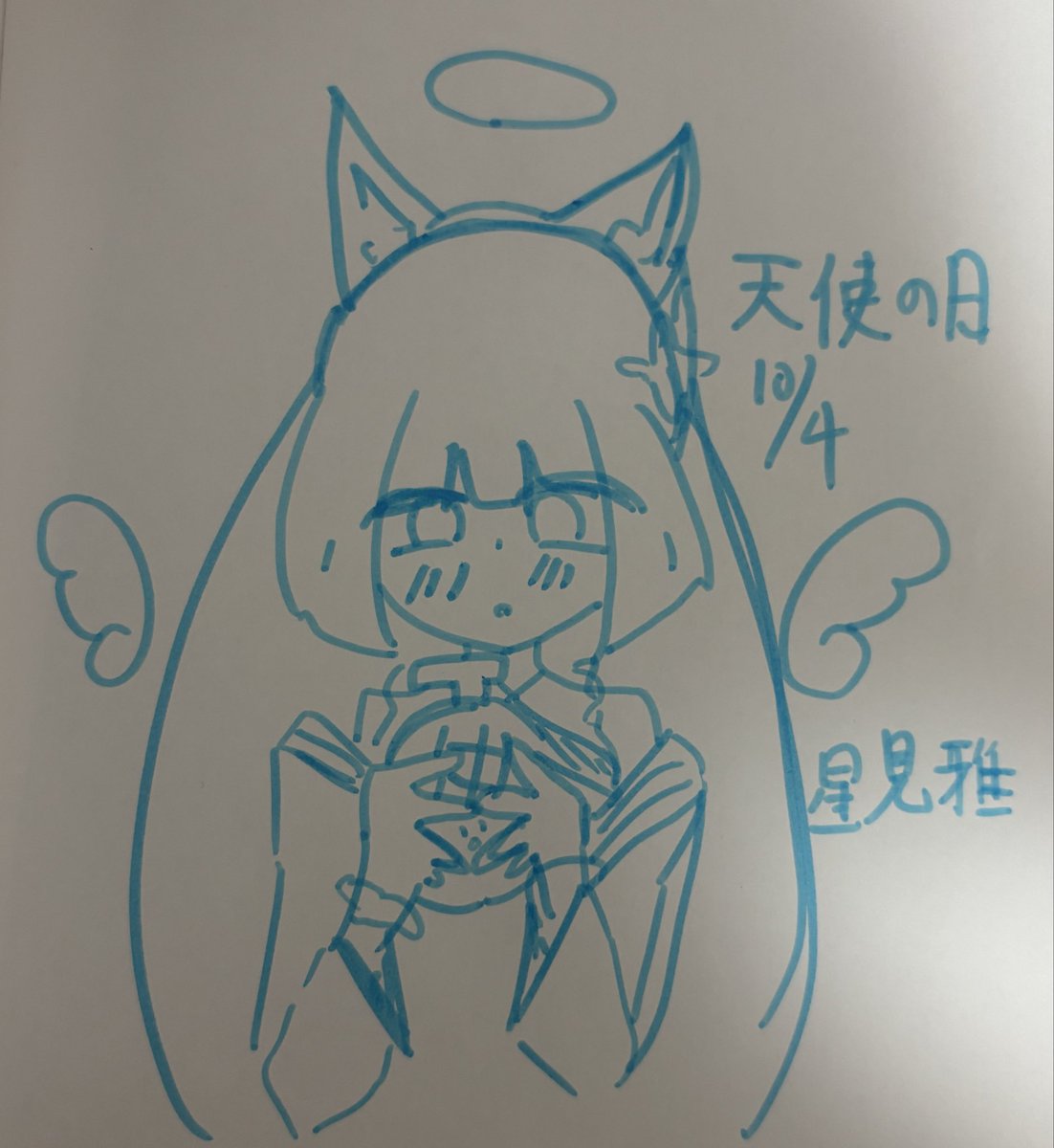 ksawbz's tweet photo. 10月4日は天使の日だと聞きました…！
なので天使級に可愛い星見雅様描きました！
アリアは元々天使なので…†_(･ω･*)β.｡.:*･ﾟ
 #ゼンゼロ 
 #星見雅
 #ファンアート
 #天使の日 https://t.co/LfTXHfQ5Ga