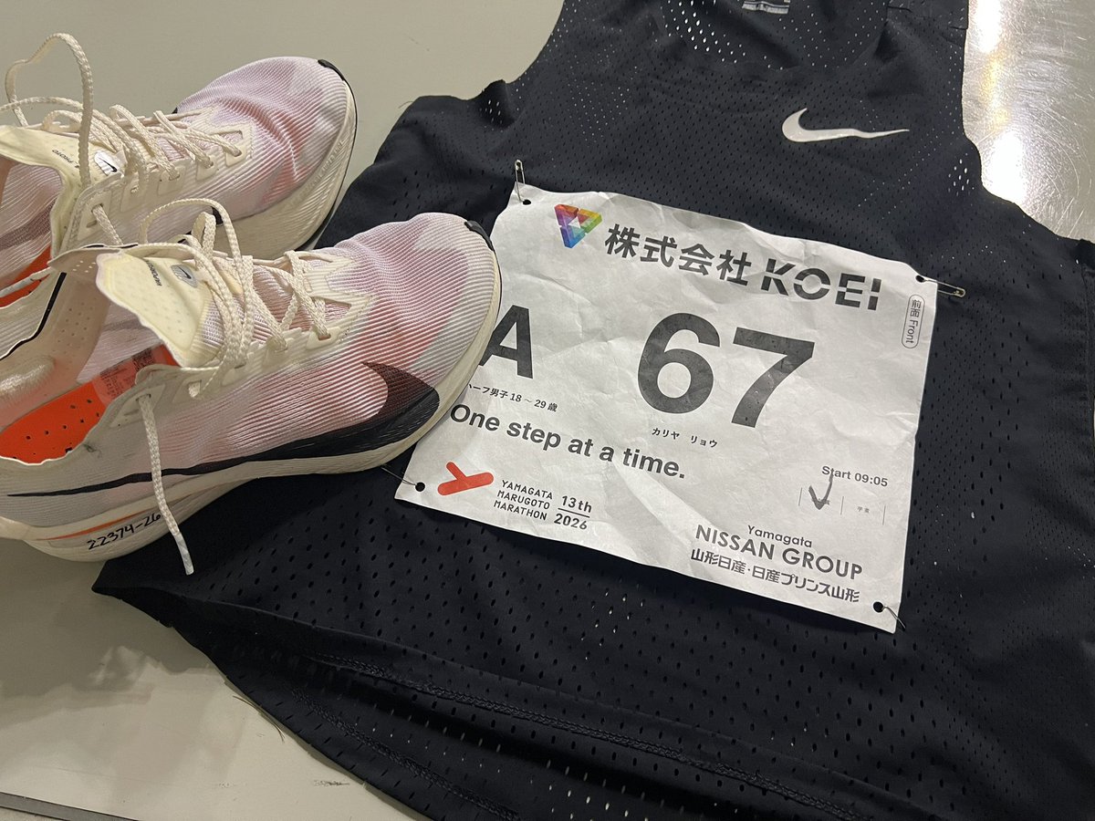 kary_enrun526's tweet photo. 10/4  #山形まるごとマラソン

 1:20:51(ﾈｯﾄ1:20:43)

ロードシーズン初戦は何とも言えない結果に。
終始、動きがハマらず中盤〜芋煮坂は何にもできず🙂‍↕️

ラスト5キロの下りで少し盛り返しできたお陰で大撃沈は免れたので良しとしよう🙂 https://t.co/cgotHph8Ot