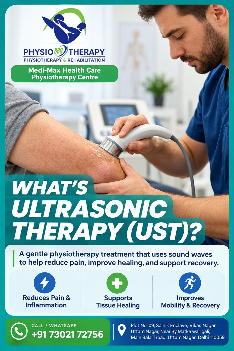 Anilkumar796378's tweet photo. Ultrasonic Therapy (UST) in Physiotherapy | Delhi 
n.
It is commonly used in physiotherapy for:
✅ Muscle stiffness
✅ Tendon problems
✅ Joint discomfort
📍 Uttam Nagar, Delhi
📞 +91 73021 72756
#UltrasonicTherapy #PhysiotherapyDelhi #Electrotherapy #PainRelief #Rehabilitation https://t.co/8l2Np8eZKi