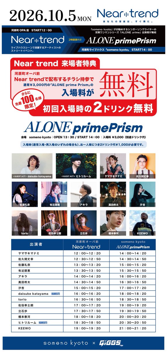 d_katamountain's tweet photo. 明日の京都イベント、出演時間タイムスケジュールでてます！👋🏻
2回出ます！お待ちしてます！ https://t.co/XFA5LCjYAs