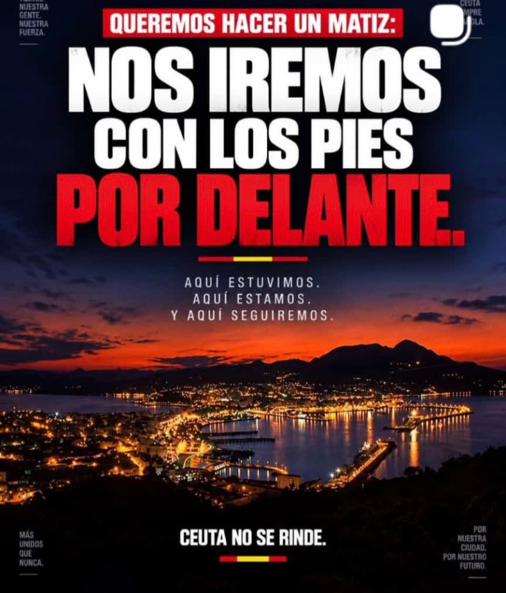 Estebandelashg's tweet photo. Este es el sentimiento de la población Ceutí.

Ceuta es nuestra TIERRA.

Aquí 👇👇👇 https://t.co/OcRkwfSyuk