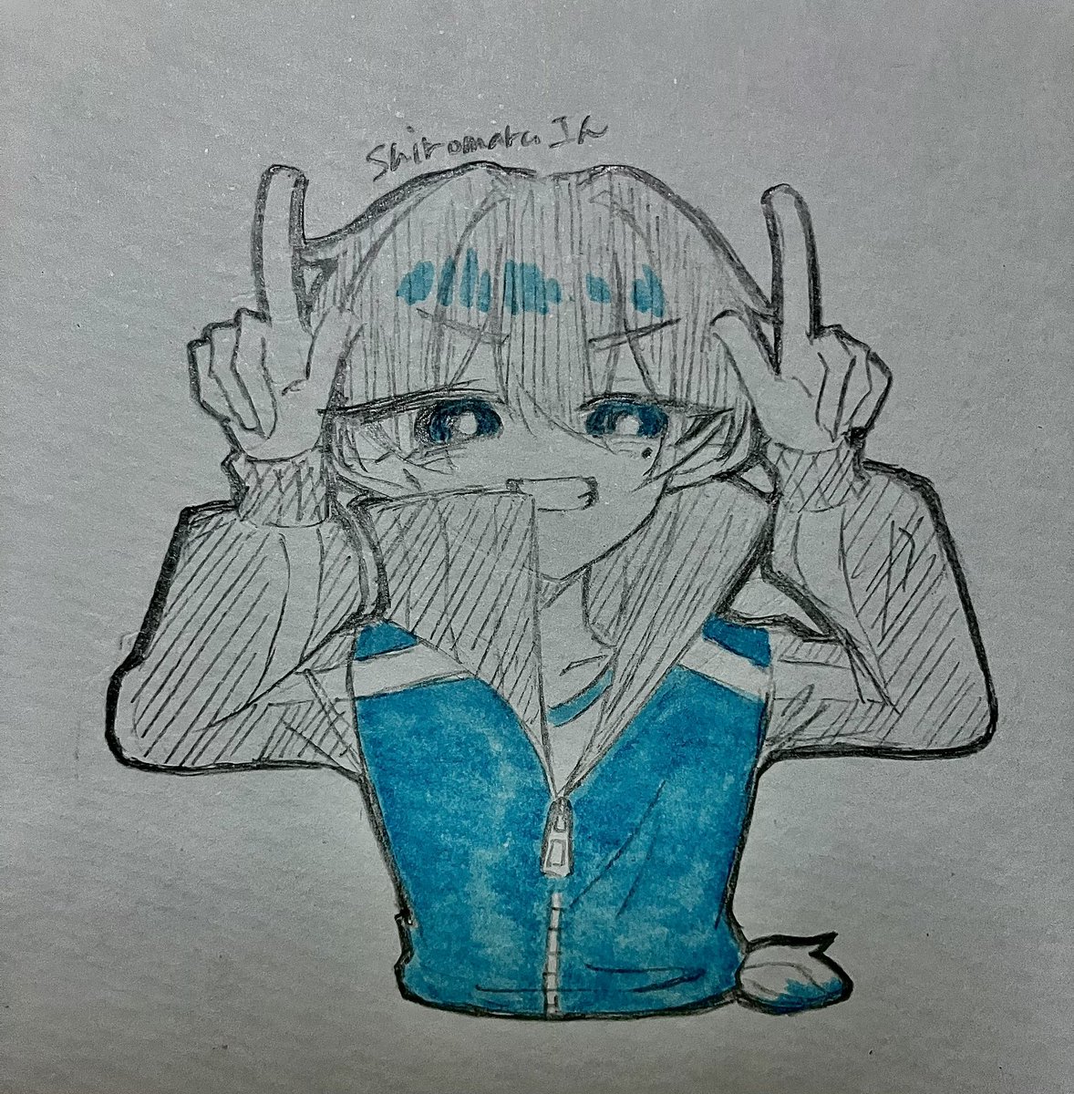 Marye0709's tweet photo. # いいねした人のメディア欄覗いて素敵絵を私の絵柄で描いてもいいですか

描かせていただきました！
元がお手々や腕の描き方がお上手かつ可愛すぎて大好きでした✨️
ポージングが本当に可愛すぎる…！！ https://t.co/CPZp2wdiha