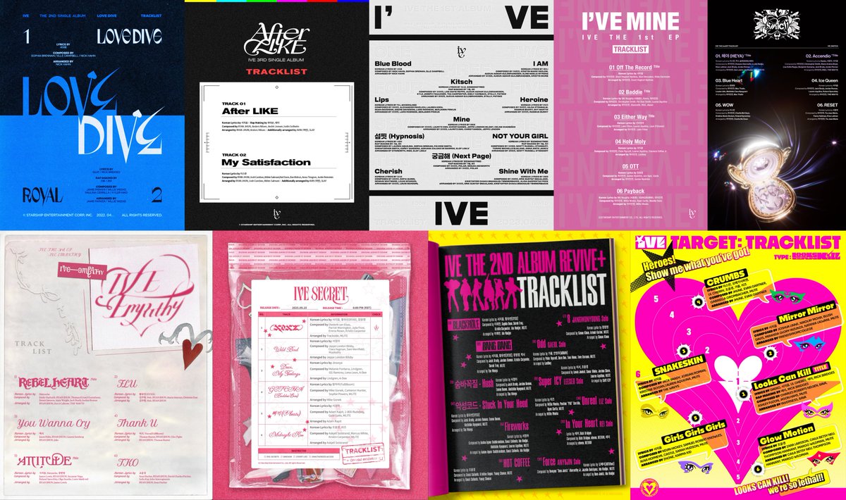 IVE_nocontext's tweet photo. IVE’s tracklists through the years ✨ https://t.co/dYsqn9WfGt