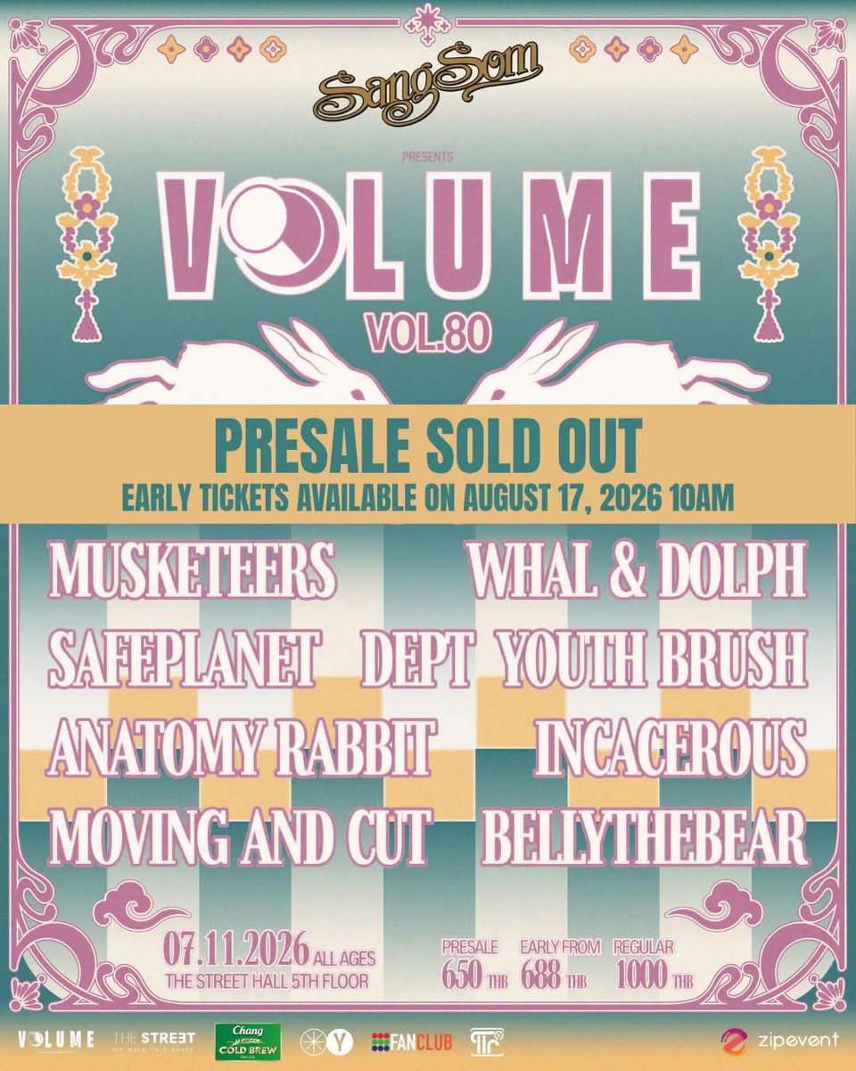 dkb781899432892's tweet photo. ปล่อย Vol 80 ใบละ 650 ส่งบัตรผ่านแอพได้
#volumelivehouse #safeplanet #musketeers #dept #whaldolph #youthbrush #anatomyrabbit #movingandcut https://t.co/ZCQ2nXcz14