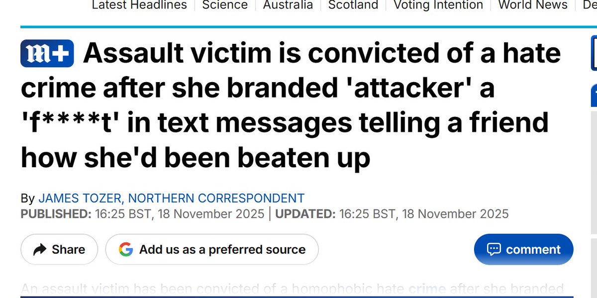 mboudry's tweet photo. • A French writer (@doramoutot) was criminally convicted—and faces possible prison time—for saying that a trans woman is “a man, a transfeminine man.”

• An American academic living in Belgium (@nathancofnas) is being taken to court by Belgium’s official equality agency for claiming that there are racial differences in IQ.

• A German woman was jailed for a weekend for calling a man who raped a 15-year-old girl a “disgraceful rapist pig”—a harsher sentence than the rapist received.

• A British assault victim was convicted of a hate crime for calling her attacker a “faggot” in text messages.

But please, tell me again that Europe doesn’t have a free-speech problem. That there’s nothing to worry about. That it’s all a right-wing invention—as claimed by @lemondefr and many other newspapers. 

For heaven's sake, can someone give us a First Amendment already?