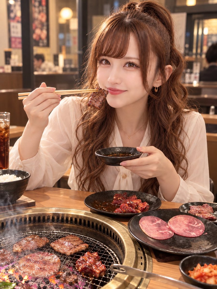 corosukeguitar's tweet photo. 皆さま、こんばんは😊
今夜は焼肉を食べに来ました～
美味しかったです～
今日の生成はおしまいにしますね
じゃ、ﾌﾘﾌﾘ((ヾ(･д･｡)ﾏﾀﾈｰ♪ https://t.co/EWP9fBl9U6