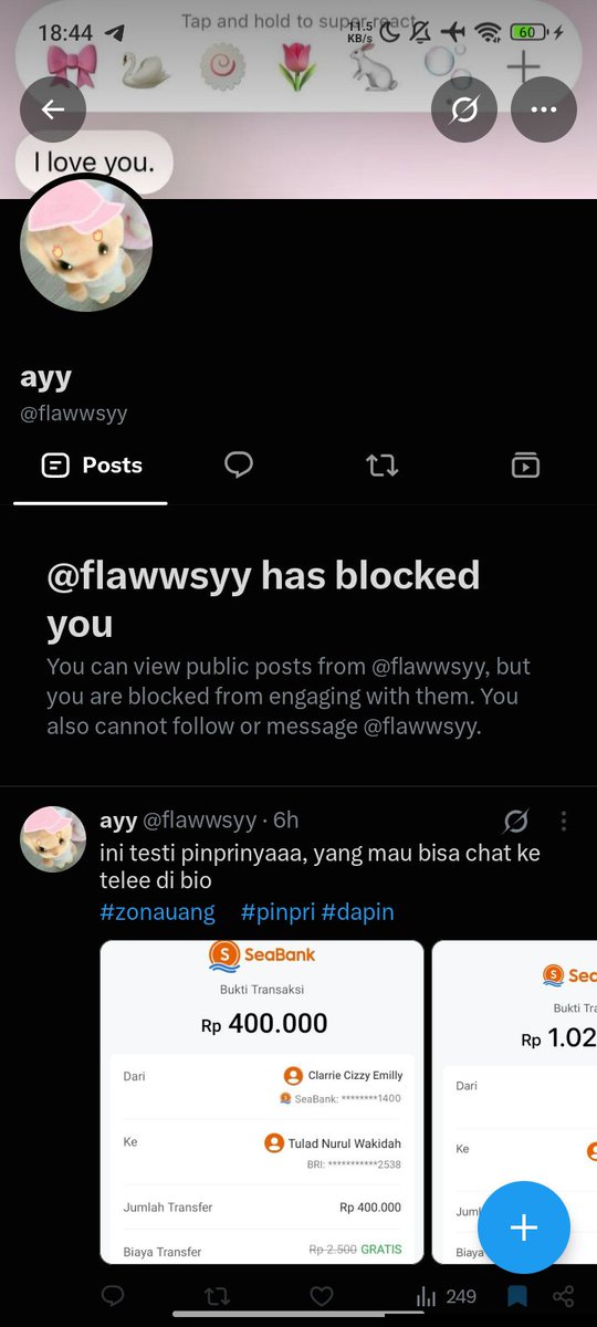 softlyhaven's tweet photo. update baru, saya diblokirr, awas aja yaa kamu aneh aneh aku ga segan segan loh laporin kamu @ojkindonesia  @DivHumas_Polri https://t.co/minq0CFfLm