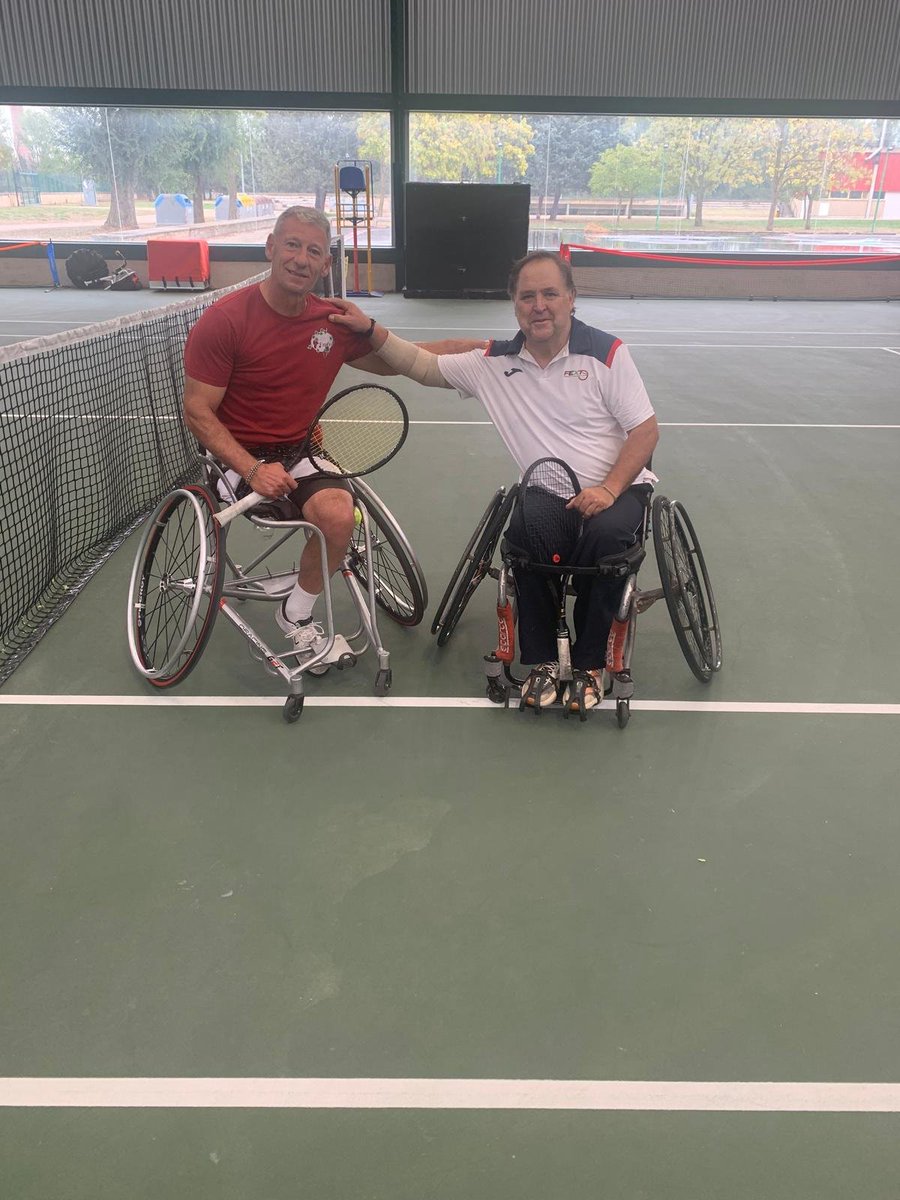 FedExtTenis's tweet photo. Extremadura finalista del cuadro de consolación al perder la final ante la selección de la Rioja, José Mª González y Joaquín Franco han sido nuestros representantes en el XXIV Campeonato de España de Tenis Silla Generali por CC AA en Miranda de Ebro (Burgos). @jovendeportEXT https://t.co/QvA5MiTIWe