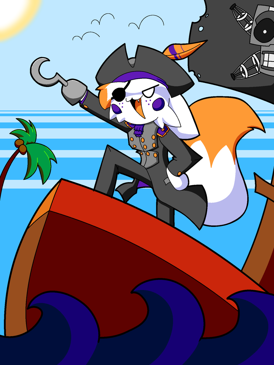 Eepy_LB's tweet photo. #HalLOLween day 3 “Pirate”
can you tell I don’t know how to shade. 
#lolbit @BurntToastBlaze https://t.co/DCmGQQwyU8
