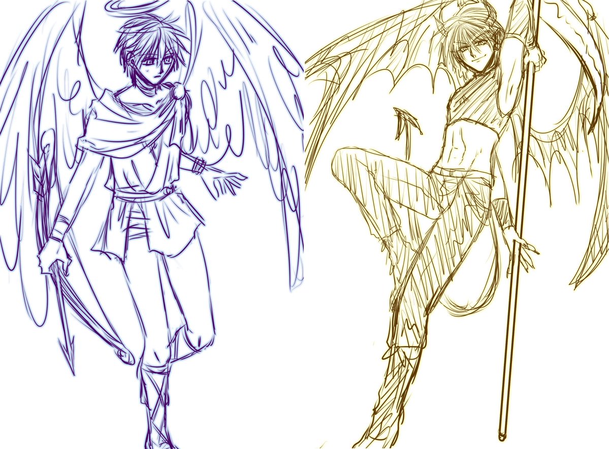 kagase888's tweet photo. 今日天使の日らしいので天使っちな黒子ち再掲。ついでに悪魔堕ちとその原因もｗ
※黄黒 https://t.co/rISEhDuRTG