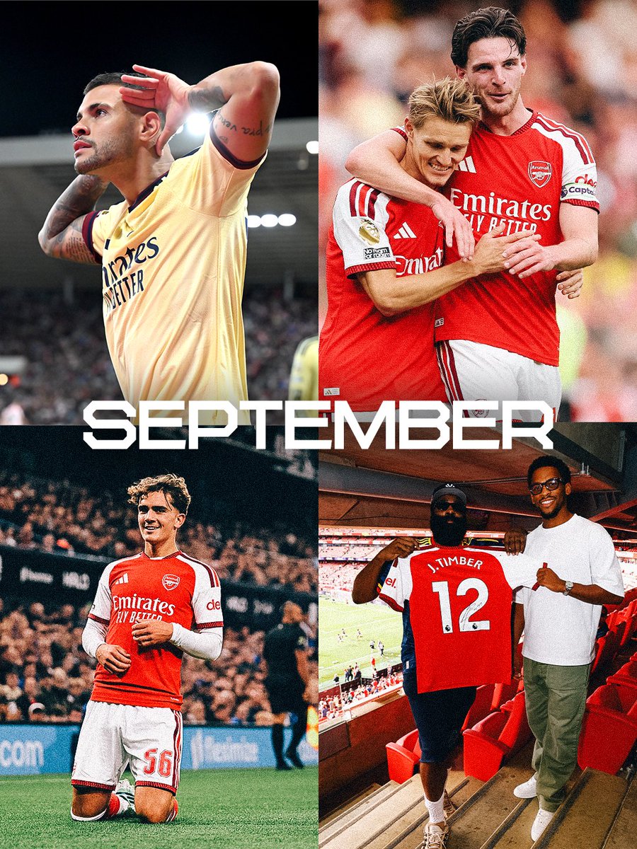 Arsenal's tweet photo. Our men's September at The Arsenal - wrapped 🎞️ https://t.co/9xHo79cM0Y
