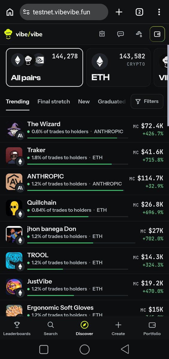 Trendrar's tweet photo. Vibe Vibe’s testnet is getting interesting 

🔥 5% token supply reserved for testnet participants
📈 Strong PnL, token creators &amp; active users may qualify
🤖 Vibe Vibers adds an NFT-based AI quant agent reward layer
🏆 Guild Leader applications are now open #Testnet #Crypto #Web3 https://t.co/M0SN338K31