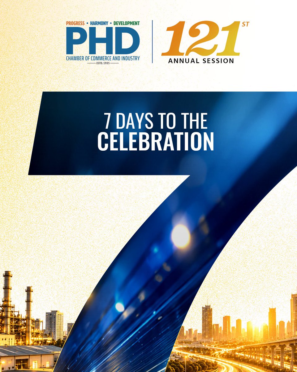 phdchamber's tweet photo. #7DaysToGo
Some stories take a century to tell. We've got one week to set the stage ⏳
#PHDCCI #121stAnnualSession #IndiasNextLeap #NayiSochNayiRaftaar #VoiceOfIndustry https://t.co/CtD79GP6KM
