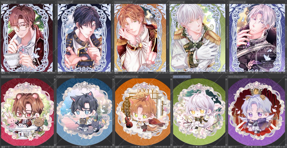 alicenarupanda's tweet photo. หนุ่มๆไล้ไน้ธีมเจ้าชาย👑💞เซ็ตสุดท้ายของไล้ไน้ลง CA12 ค่ะ ไม่เคยวาดหนุ่มๆเต็มตัวทุกคนเล--🥹💞

เป็นโฟโต้การ์ดโฮโลแกรมเฉพาะจุด (โฮโลอาจจะทำไม่เยอะ เลยคิดว่าอาจจะทำแบบกลิตเตอร์มาด้วย ถ้าชอบแบบไหนเมนชั่นไว้ได้ เผื่อจะลองไว้ตัดสินใจค่--🥺) กับแก๊งจิ๋วกระจกตลับพกพากลิตเตอร์ค่ะ🪞👑💞 https://t.co/djCLMdexjj