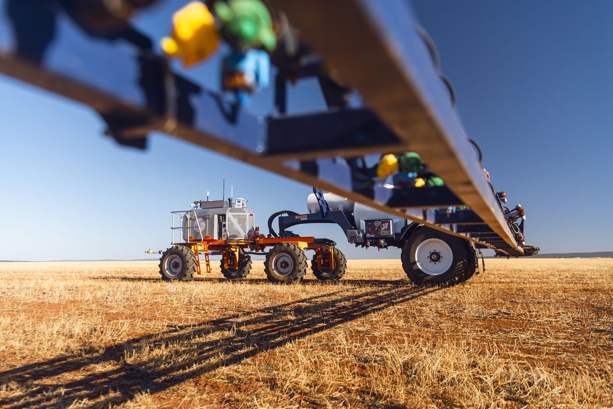 SwarmFarm's tweet photo. The real advantage of a SwarmFarm robot isn't that it drives itself. It's that it can keep coming back.

A conventional sprayer has to compete with every other job on the farm for a driver and machine time. So weed control often waits until there are enough weeds to justify the pass. By then, some are bigger and harder to kill.

A dedicated SwarmBot changes that. It can return to the paddock more often, find weeds while they're small and spot spray only what's there. Smaller weeds are easier to control, need less chemical and don't get the chance to set seed.

Keep weeds small. 
Use less chemical.
Save more money.

Run the numbers on your farm: https://t.co/BoiBfZlgbr
#SwarmFarm #SwarmBot #WeedControl #SpotSpraying #AutonomousFarming #AgTech #PrecisionAgriculture