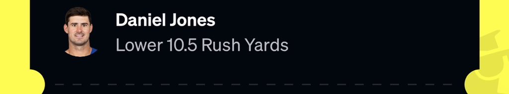 SelfMadePickzz's tweet photo. 🇬🇧🔥 NFL LONDON PLAY OF THE DAY 🔥🇬🇧

DANIEL JONES UNDER 10.5 RUSH YARDS

Jones has only 19 rushing yards through 3 games and just 7 rushing attempts all season. I’m not expecting him to suddenly become a major part of the Colts’ rushing attack.

With Jonathan Taylor handling the ground work, I’m looking for Jones to stay in the pocket and let his arm do the damage. 10.5 is simply too high for his current rushing usage. ⬇️

🎯 PLAY: Daniel Jones UNDER 10.5 RUSH YARDS

London Play of the Day. 🇬🇧💰
TAIL LIGHTLY & TURN NOTIFICATIONS ON.

#NFL #NFLLondon #NFLPicks #NFLProps #PlayerProps #SportsPicks #Colts