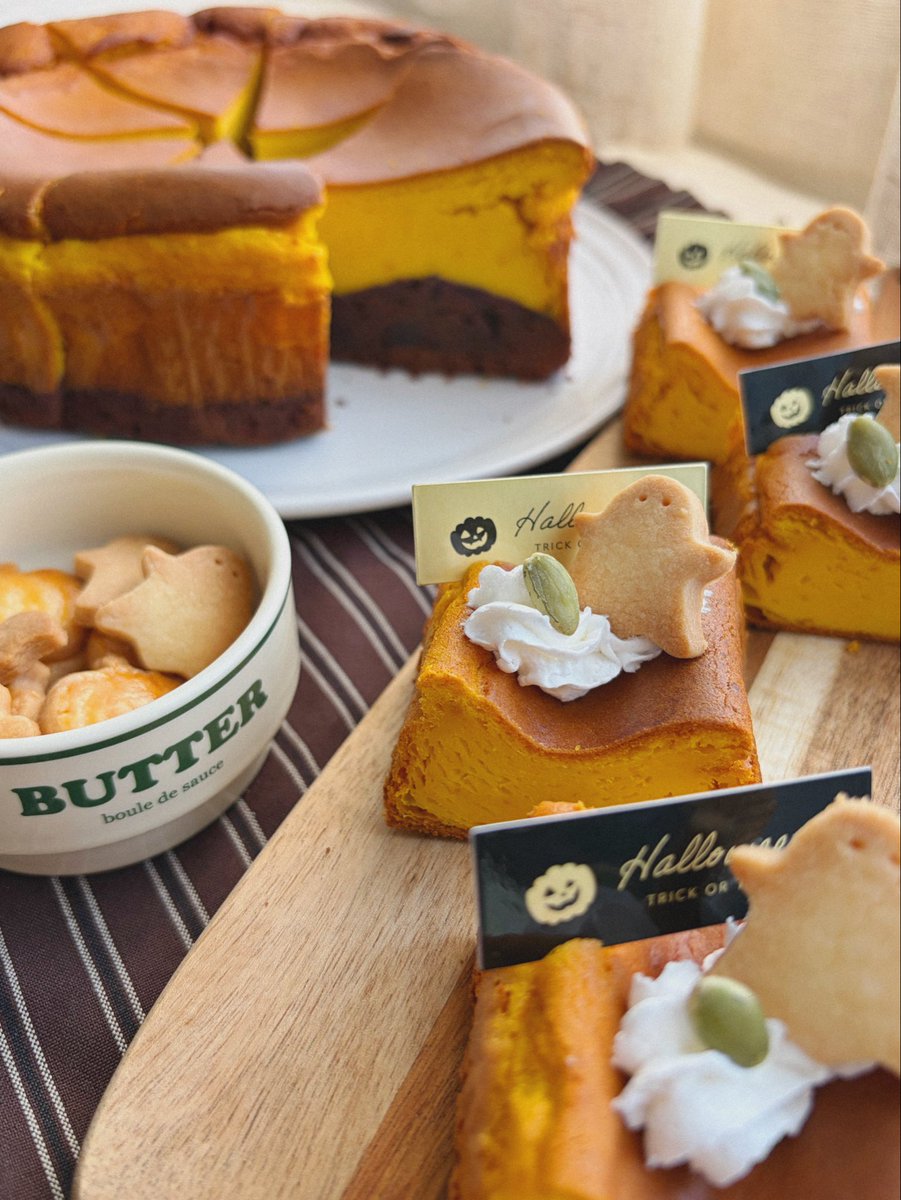 hana_suger_'s tweet photo. かぼちゃのチーズケーキ🎃 https://t.co/0NtKYpWS41