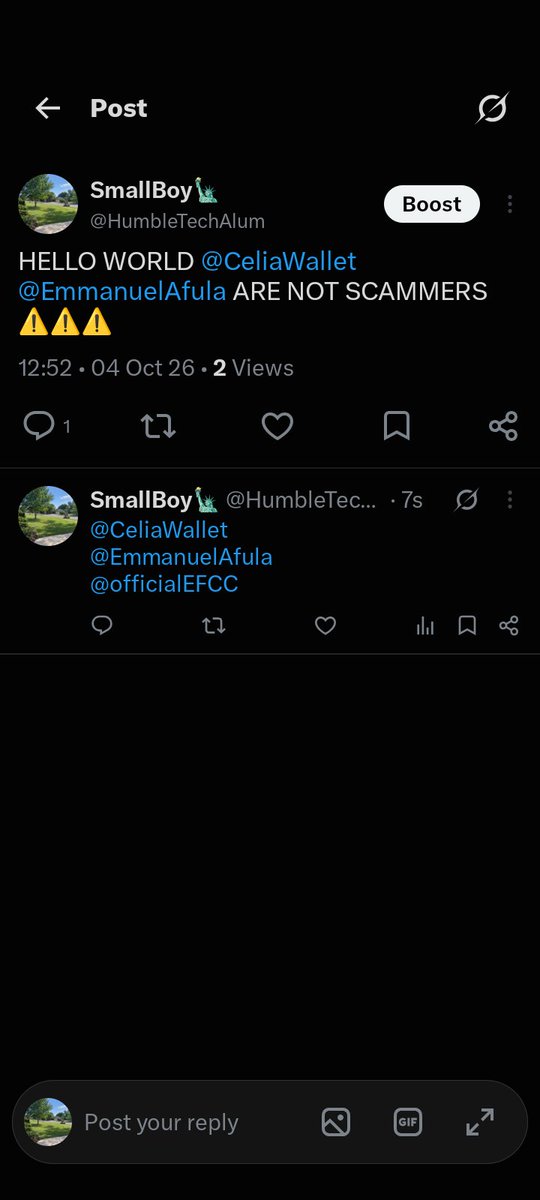 HumbleTechAlum's tweet photo. @CeliaWallet @EmmanuelAfula @officialEFCC Done ✅ https://t.co/8FKcm7roQb