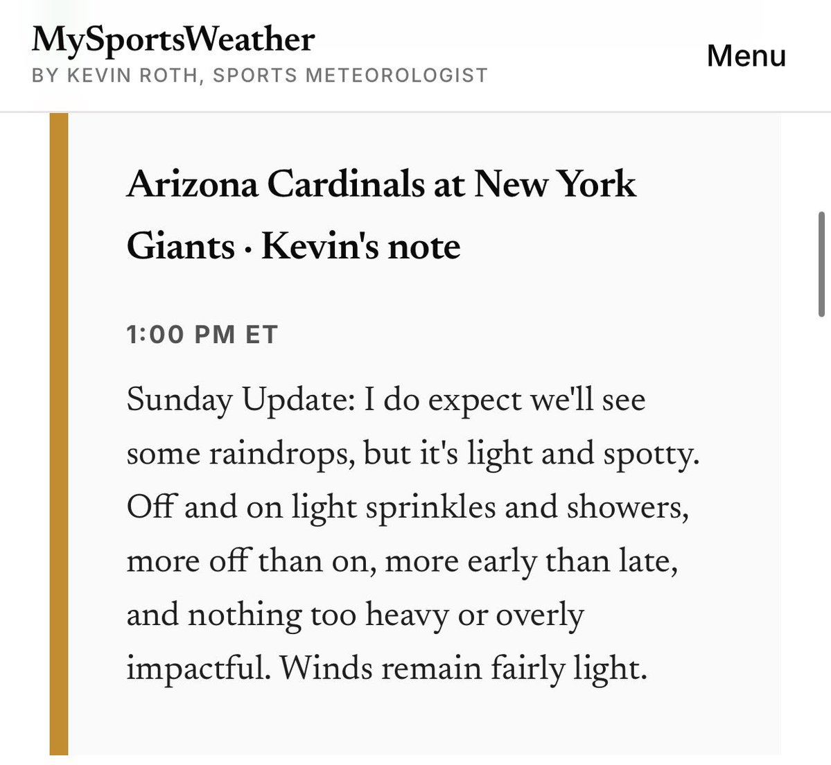 KevinRothWx's tweet photo. 🏈☔️ I think we’ll see some rain in NY and a few other games, but as of now I don’t see anything too alarming.

Full NFL Weather forecast is updated (free), on https://t.co/GwkW6NcaBJ

RT’s greatly appreciated as I work to take down lazy automated NFL weather sites 👌 https://t.co/HkMGsHlXEw