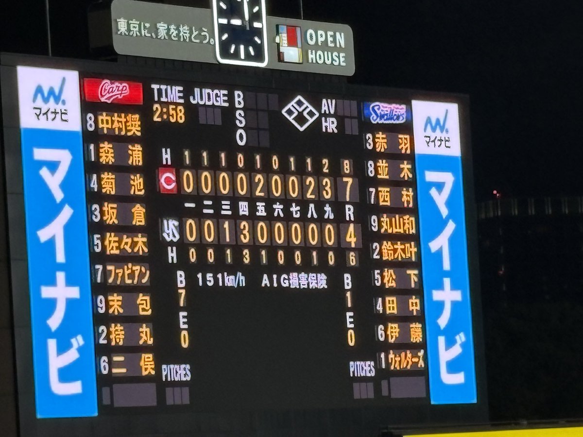 arai25_28's tweet photo. 試合終了。カープ勝ちました！4位確定！
#carp https://t.co/UYMavQwRRV