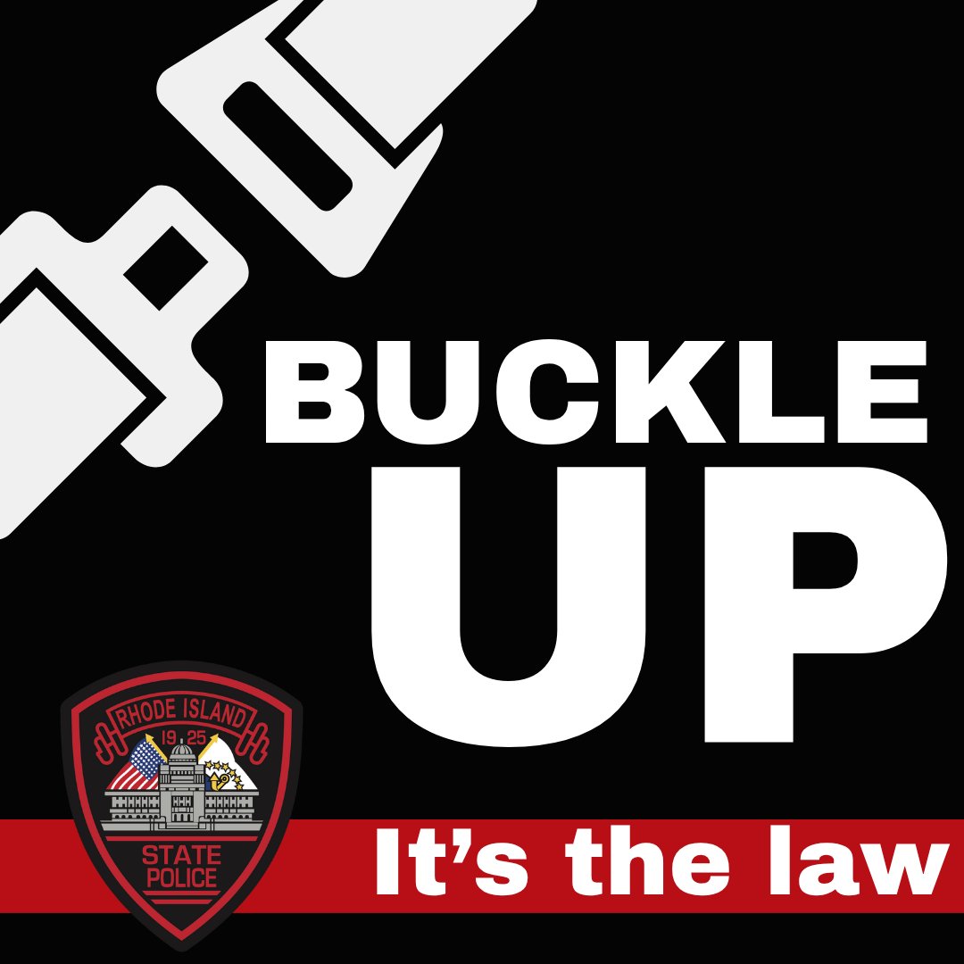 RIStatePolice's tweet photo. A seatbelt is your first line of protection in a crash. Buckle up; it's the law. #AlwaysThere https://t.co/Fzygc7qoPT