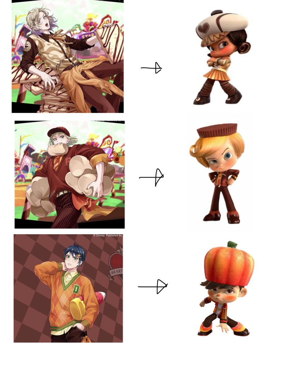 Hiems_Fragum's tweet photo. ツイステ新イベ、雑だけどこんな感じかな？
毎度のことだけどほんとにキャラデザを落とし込むのがうますぎる🍭🍬
#ツイチャンアベマ https://t.co/yHnHwwmGix