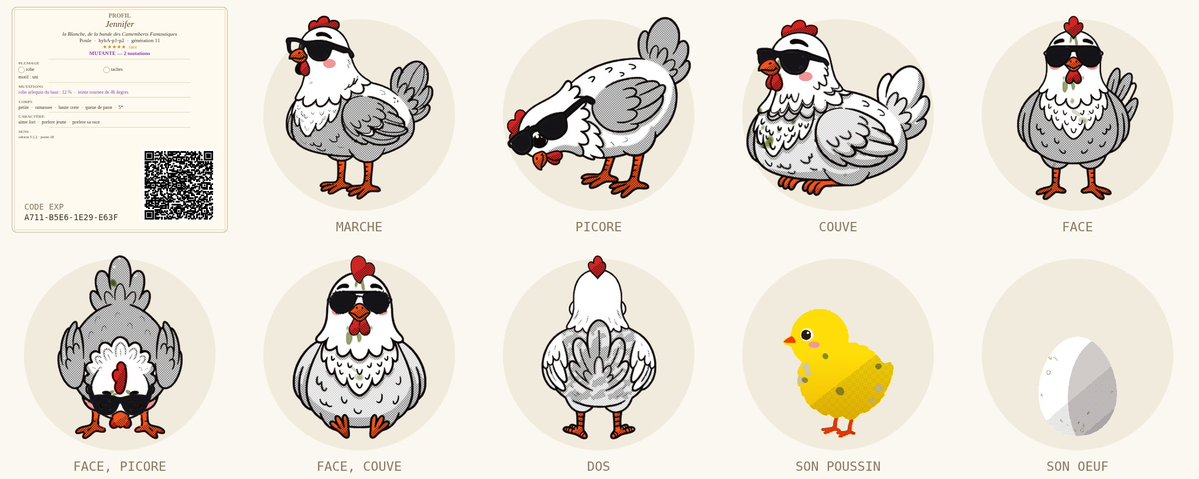 hodler_btc's tweet photo. Another rare chicken #MutantChicken #ChickenGenetics #IndieGame #glasses https://t.co/89datfktUu