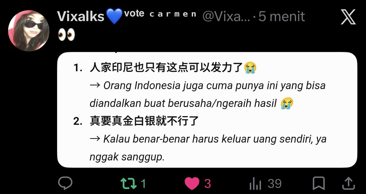 leyaclariza's tweet photo. @Zeroiak Kakak itu tidak jahat, dia hanya sudah muak melihat hate comment yang terus ditujukan kepada Carmen. Mungkin ini memang cara Tuhan untuk membongkar apa yang sebenarnya terjadi. Semoga ke depannya jangan ada lagi hal seperti ini. https://t.co/ehUTpORlZ3
