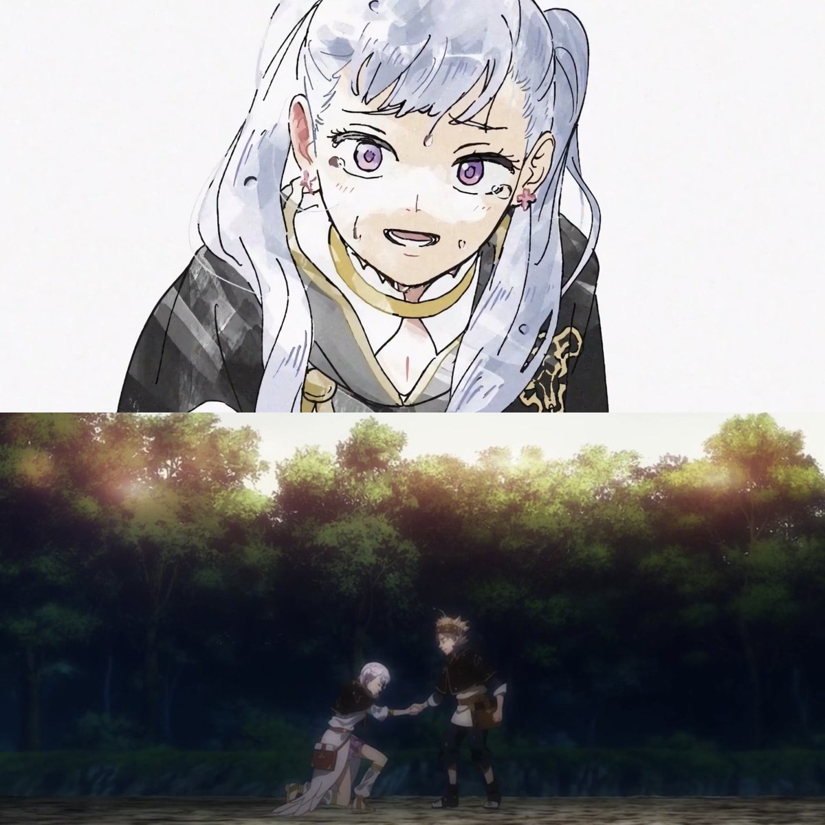 BCloverActuFR's tweet photo. Les visuels de l’ending qui revisitent tous les moments clés du parcours d'Asta, vus à travers ses yeux. 🥲 https://t.co/ISChS2Mn6Y