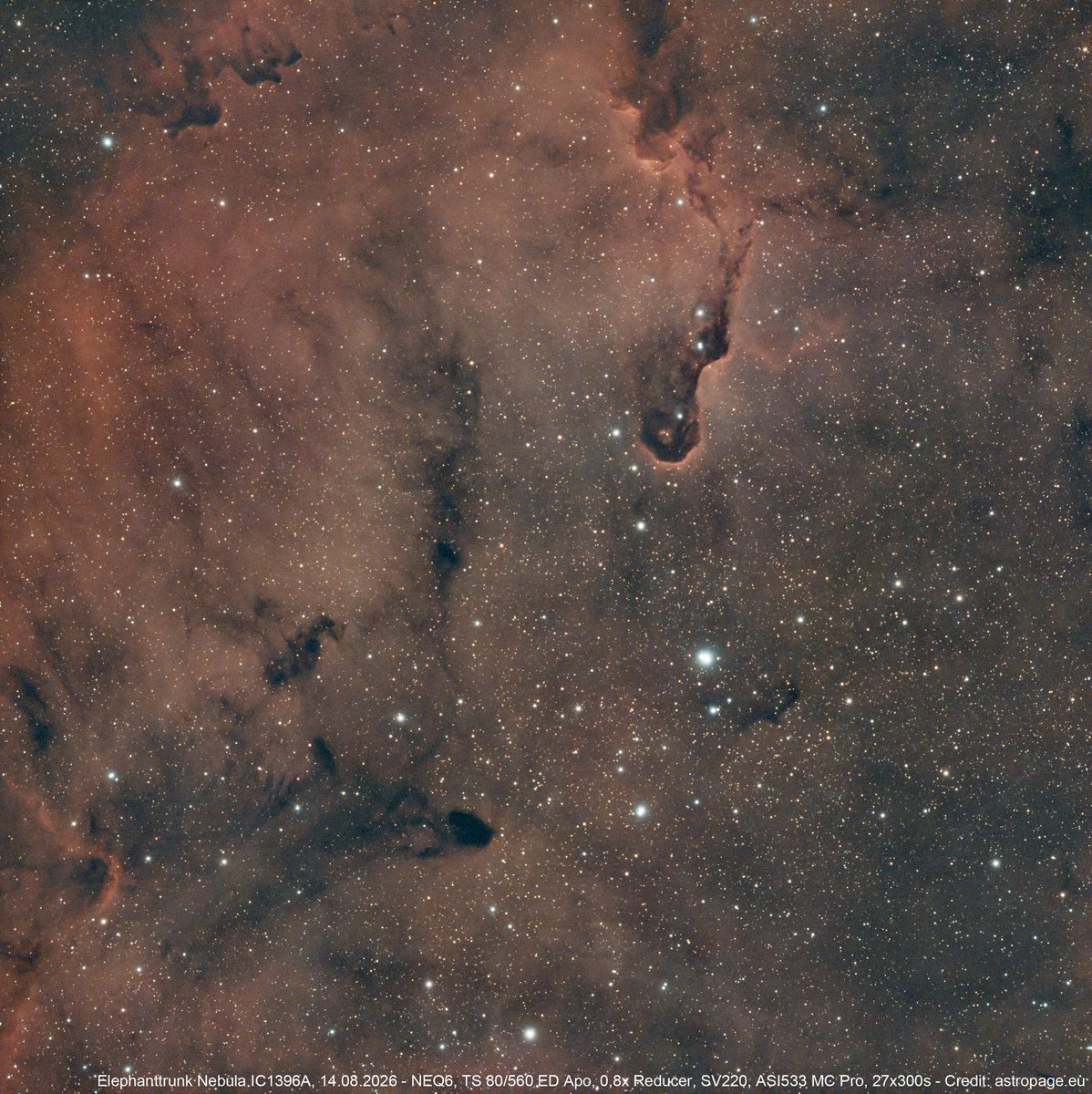 astropage_eu's tweet photo. Der #Elefantenrüsselnebel IC 1396A ist eine Gas- und Staubwolke im #Sternbild #Kepheus.
The #elephanttrunknebula IC 1396A is a cloud of gas and dust in the #constellation of Cepheus.
#Astrofotografie #Astrophotography #Deepsky #Astrobild #Astroimage
https://t.co/SJMiczLvgk https://t.co/28dozxy9nn