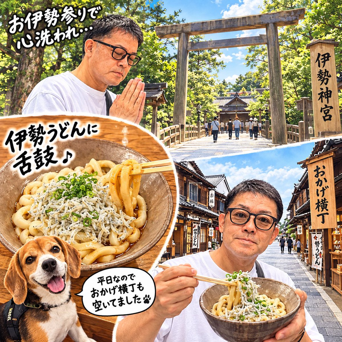 aloha5021's tweet photo. ２泊３日の最終日はＪＷマリオットで朝食を摂り近鉄特急で伊勢へ向かいました。初の伊勢神宮は荘厳で心が洗われました…
健康に感謝、家族に感謝…
＃家内安全商売繁盛無事故無労災 https://t.co/Qr8fu843Bp