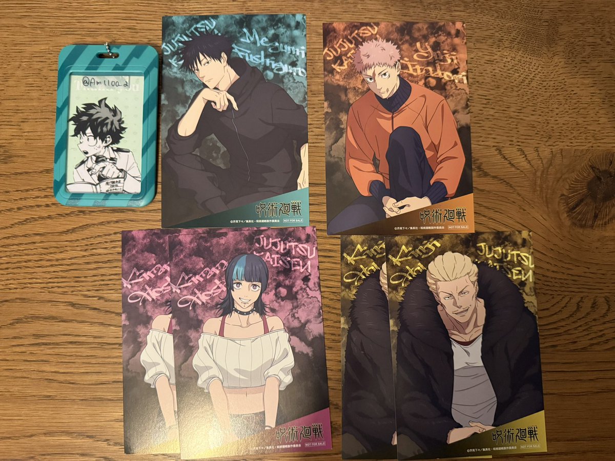 Am1100_a's tweet photo. 【交換】呪術廻戦 死滅回遊 アニメイト フェア 特典

【譲】虎杖、伏黒、秤、綺羅羅

【求】異種狗巻、乙骨

秤、綺羅羅含むお取引優先
都内手渡しor郵送
検索からでもお声がけ下さい https://t.co/td8voGgwg2