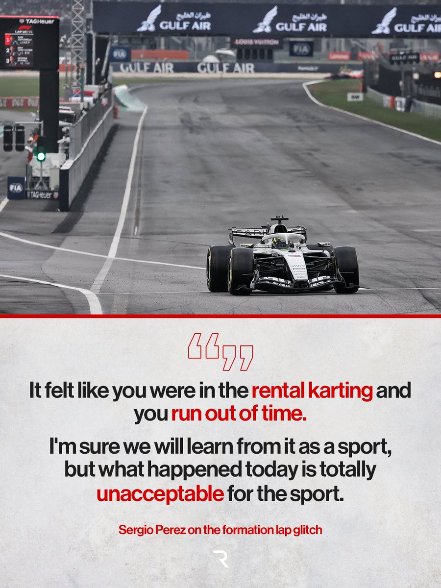 wearetherace's tweet photo. 😕 A lot of the drivers were left unimpressed by the formation lap drama and think it reflects poorly on F1: https://t.co/U85LoOuxio