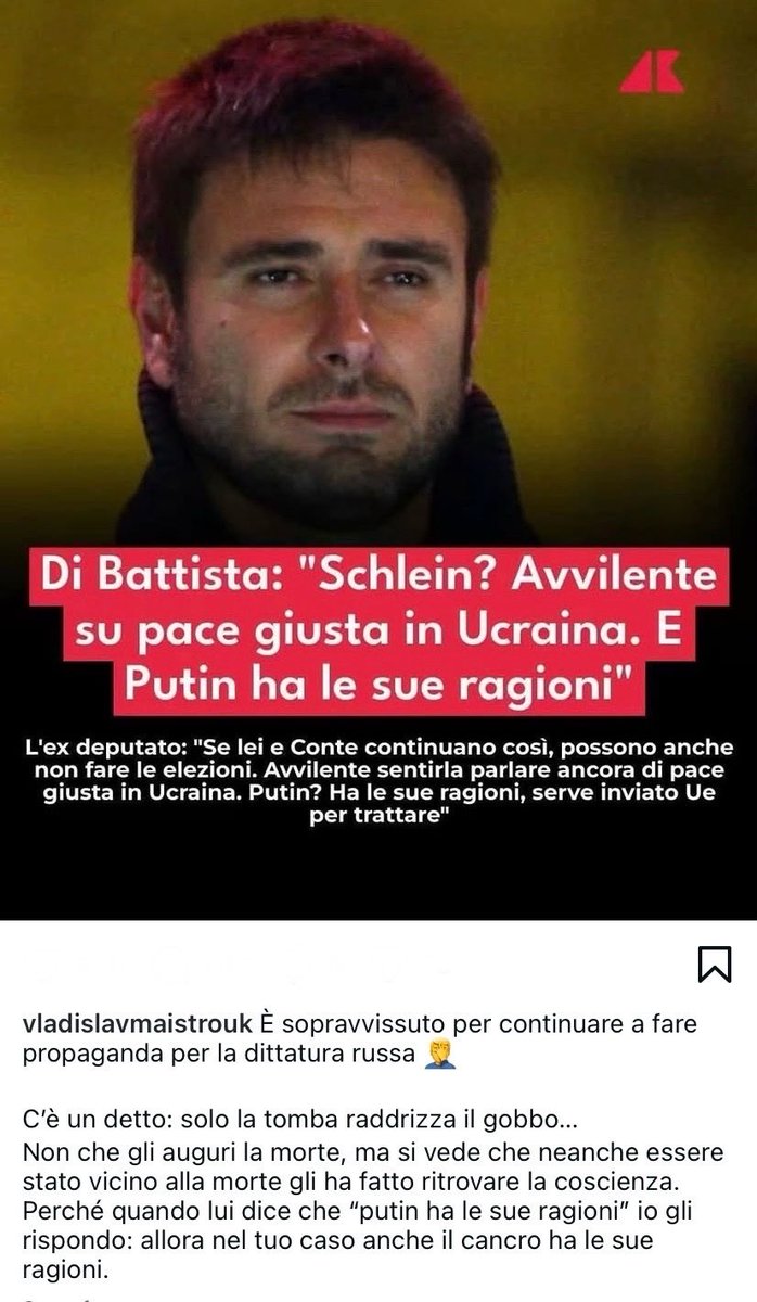 AvvocatoAtomico's tweet photo. “Putin ha le sue ragioni”

Pure Hitler aveva le sue ragioni. Certo erano il parto di una mente schifosa in delirio paranoico, ma nella sua testa era tutto motivato.
Il problema è quando le sue ragioni diventano anche le tue.
Mi fai schifo, Dibba, dal più profondo dell’anima. https://t.co/OqSo9UWzo2