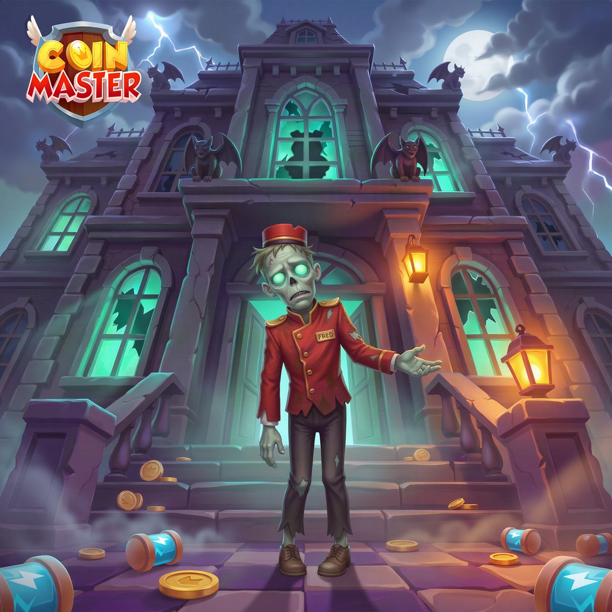 CoinMasterGame's tweet photo. WELCOME TO FRED'S HAUNTED HOTEL! 🏚️🧟
The doors are open... and some GUESTS have already checked in for the night! 🦇👀
Can you GUESS which spooky guest arrived first?
Drop your answer below and GRAB THIS REWARD ---> https://t.co/HYp7HpRwPM https://t.co/RKMlN9Zo7x
