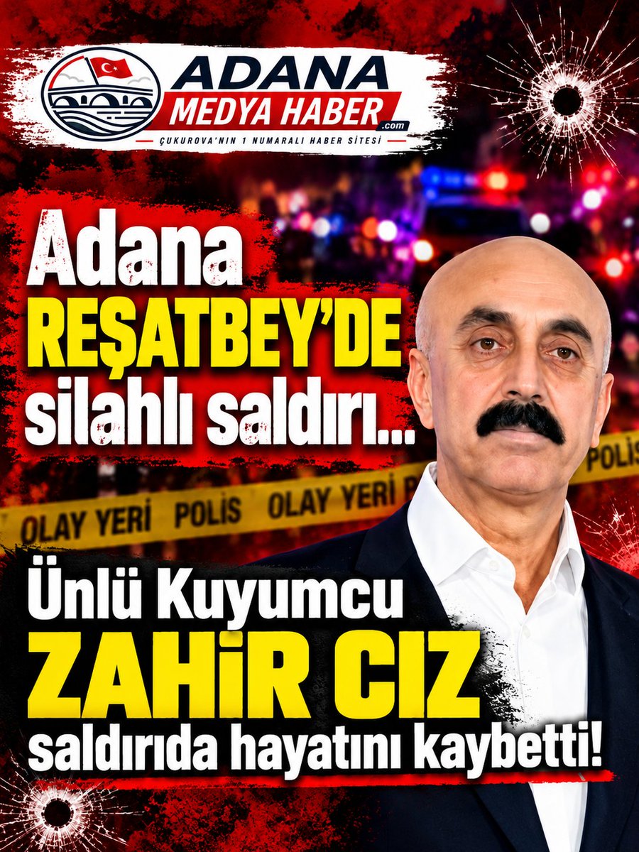 adanamedyahaber's tweet photo. Adana'nın tanınmış kuyumcu ve dövizcilerinden Zahir Cız, az önce silahlı saldırıya uğradı.

Reşatbey Mahallesi'ndeki evinin önünde kimliği meçhul kişiler tarafından kurşun yağmuruna tutulan Cız hastaneye kaldırıldı. Ayrıca silahlı saldırıda koruması da yaralandı.

Ünlü kuyumcunun sağlık durumunun ciddiyetini koruduğu öğrenildi. Bu arada elde edilen bir son dakika bilgisine göre Zahir Cız hayatını kaybetti.

Olayla ilgili sonuç soruşturmaya başlandı.