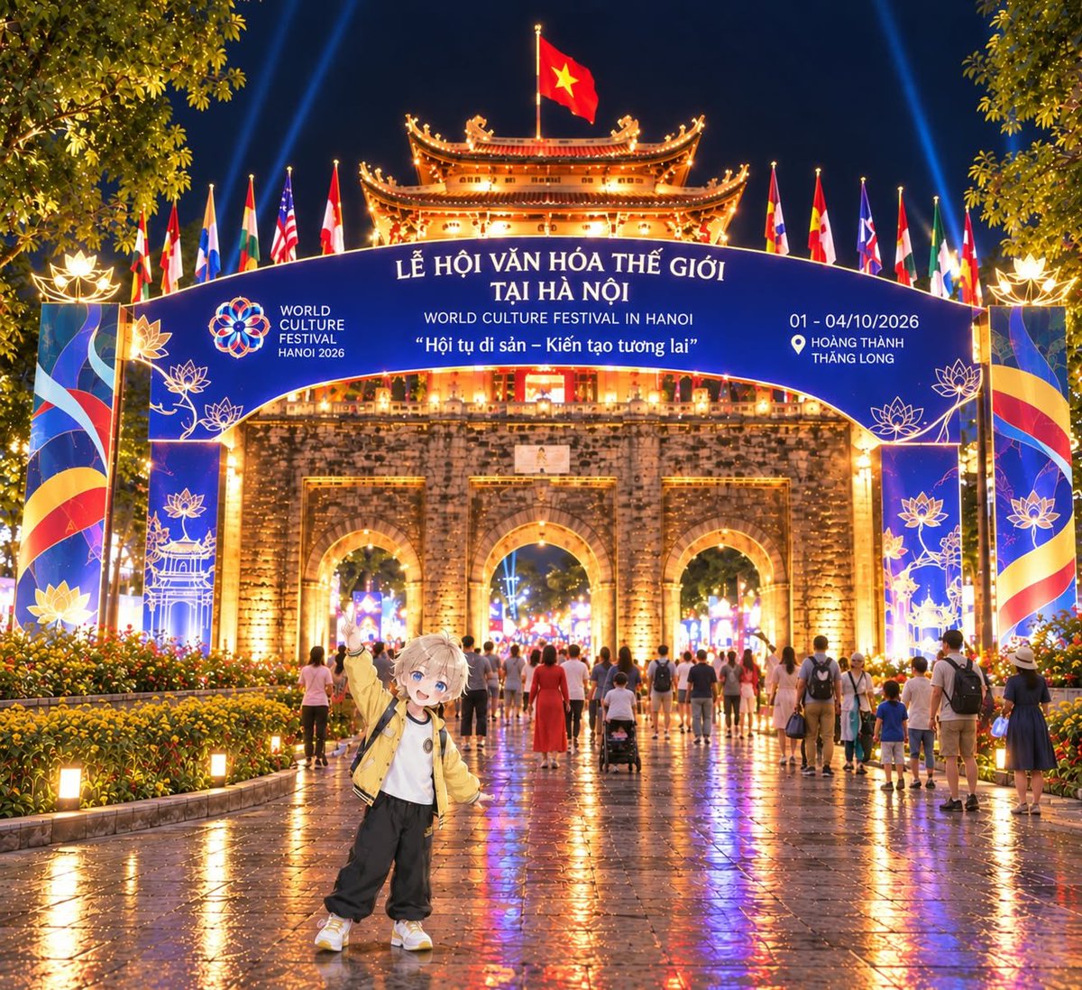 vtk17924's tweet photo. 🤗🤗Chào mừng quý vị đến với "Lễ hội Văn hóa Thế giới" tại Hoàng thành Thăng Long, Hà Nội.

Là sự kiện giao lưu văn hóa lớn, hội tụ sắc màu, tinh hoa năm châu ngay tại Thủ đô ngàn năm văn hiến. https://t.co/ixbF3KeloQ