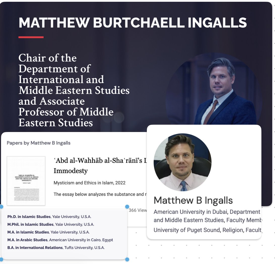 stephsvox's tweet photo. CORNELL ASSAULT CASE: MATTHEW INGALLS APPEARS TO BE UMAR INGALLS OF DUBAI

It appears Umar Ingalls, one of the central figures in the Cornell assault case, has been living under a different name (Matthew) in the United States. His father allegedly teaches Islamic Studies and is the Chair of Middle Eastern Studies at American University in Dubai.

Matthew Ingalls, the Cornell student a Title IX panel found responsible for sexual assault and expelled, appears to be the same person I found pictured in Dubai in 2022 as Umar Ingalls. (attached) Khaleej Times, on October 28, 2022, named him as a Year 13 student at Dubai International Academy Emirates Hills and quoted him on a lunar-rover project he built with four classmates. The photo in that article matches the Cornell defendant. (https://t.co/tG5buvICsg)

According to students posting in a Cornell Reddit thread, (attached) he went by Umar, switched to Matthew after moving to the US for college, and spent his junior and senior years at Dubai International Academy. 

Students familiar with him have been identifying  Professor Matthew Burtchaell Ingalls, Chair of Middle Eastern Studies at American University in Dubai, as his father. The timeline is consistent with that claim, although I have not seen an official public record independently confirming the relationship.  (https://t.co/4v3W9a6vXt)

Prof. Ingalls joined the AUD faculty in fall 2016. Umar was a Year 13 student there in October 2022, so the professor had already been in Dubai for about six years by the student’s final year of high school, and he is still listed as department chair. Prof. Ingalls’ doctorate is in Islamic studies from Yale, 2011, after a master’s in Arabic studies at the American University in Cairo. He has published on late-medieval Sufism, Islamic law, and Muslim commentary, and has been co-authoring a history of Islam in Egypt. At AUD he teaches Islamic civilizations, Islamic politics, and Islam in its historical and social setting. 

According to the complaint, this all starts with Umar (Matthew). Jane Doe went to the Chi Phi house to see him, and investigators say he was the one who asked her to have a threesome and supplied her with more alcohol and drugs. Jonathan Newell, the other participant in that first threesome, told investigators Ingalls invited him in and that he assumed the victim had already agreed. Her complaint alleges Umar gave her more alcohol "Jamaican high proof rum" and coerced her into taking ketamine before and multiple times during the alleged assault, which she says happened while she was incapacitated. ("In her 2024 account to Cornell police, she described becoming progressively more high over the course of the night, reaching what she called nearly a 10 out of 10. “It was the most intoxicated I’ve ever been in my life,” Jane Doe told Cornell police investigators in 2024. “I felt like I was unable to make any decision.”-The Guardian)

(https://t.co/uzbex2lKTO) (https://t.co/LHQw5mjNfS)

Originally, Ingalls was said to be an employee of DataAnnotation. The company says he's not, he had registered as an independent contractor but was blocked from the platform in May 2024, five months before the alleged assault, and had no access afterward. The company has not said why he was blocked.

According to screenshots reported on of the Chi Phi group chat, Ingalls allegedly twice invited fraternity brothers to come in and “whip it out,” later confirmed that the “shop is still open,” and allegedly shared an image of Jane Doe in a compromising position.