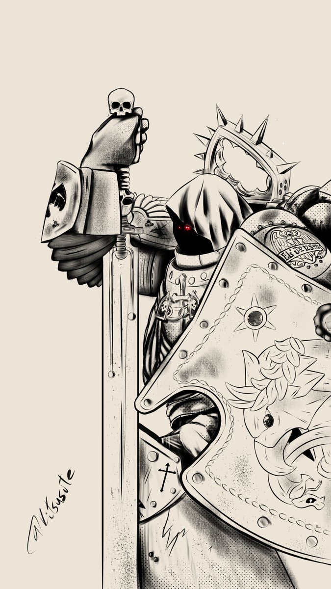 kitsusite's tweet photo. I don't know if it's right or wrong... But it'll stay like this... I hate armor 🥲
#inktoberday3 #miniature #warhammer40kㅤ https://t.co/WOd8EGZW85